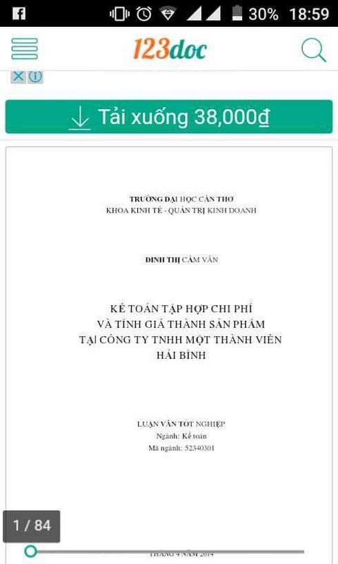 Luận văn tốt nghiệp bị rao bán: Website 123doc đổ trách nhiệm cho thành viên - ảnh 2