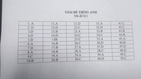 Gợi ý đáp án đề thi thử môn Tiếng Anh THPT quốc gia 2017 tại Hà Nội - ảnh 1