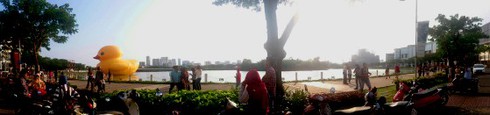 Người dân thích thú ngắm chú vịt khổng lồ - ảnh 13