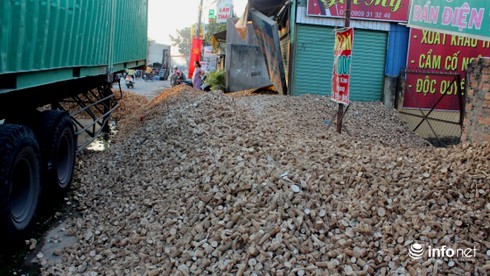 TP.HCM: Xe chở sắn lật nhào, ba nhà dân bị bít cửa - ảnh 2
