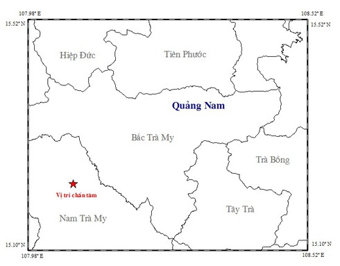 Quảng Nam hứng chịu động đất 2,9 độ Richter - ảnh 1