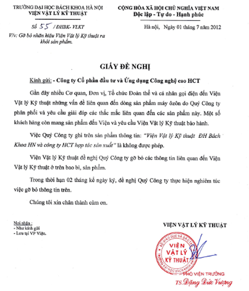 Sự thật phía sau máy ozone mang thương hiệu Đại học Bách khoa Hà Nội - ảnh 2