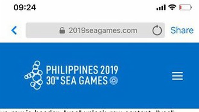 Vừa khai mạc, trang web sơ sài của SEA Games 30 đã sập