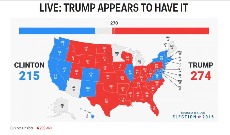 Trực tuyến kết quả bầu cử Tổng thống Mỹ năm 2016: Donald Trump giành chiến thắng! - ảnh 1