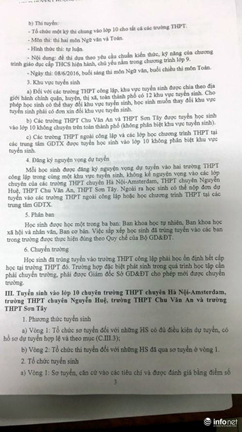 Hà Nội: Chính thức công bố hình thức tuyển sinh đầu cấp năm học 2016-2017 - ảnh 4