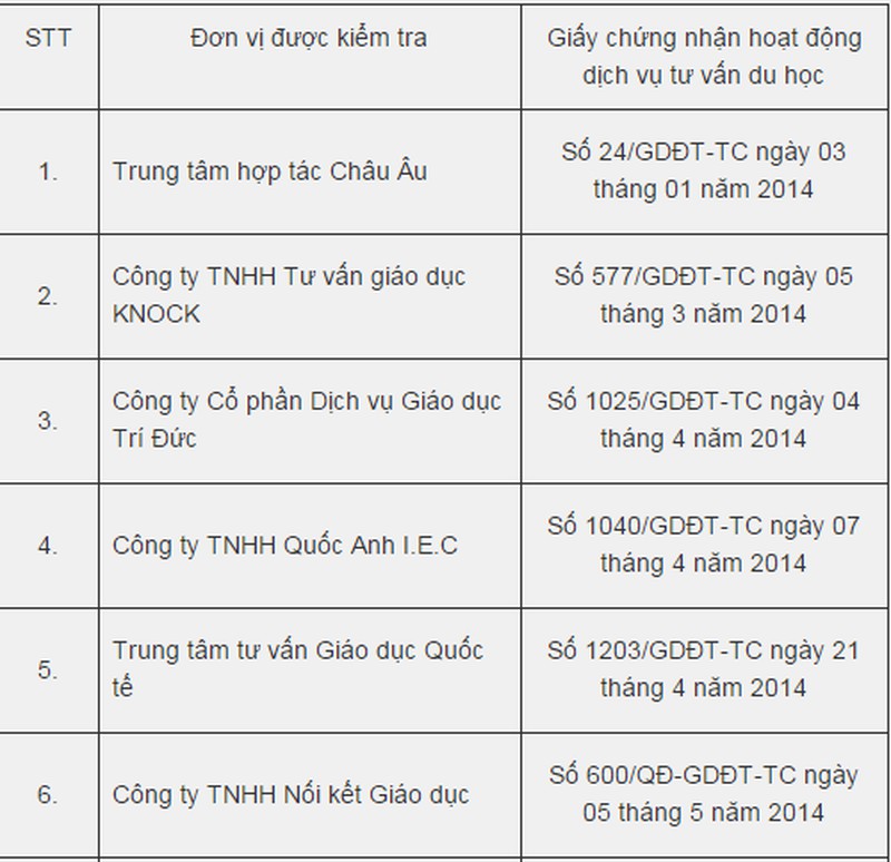 TP HCM công bố danh sách tổ chức tư vấn du học hợp pháp - ảnh 2