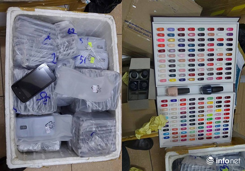 Xe thư báo chở hơn 500 điện thoại và 40 hộp đựng mỹ phẩm không rõ nguồn gốc - ảnh 2