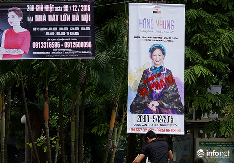 Phun sơn thông báo vi phạm lên panô quảng cáo khắp đường phố Hà Nội - ảnh 6