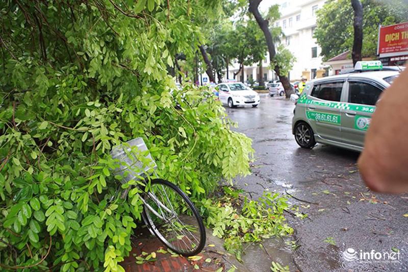 Nhiều tuyến đường Hà Nội tê liệt sau mưa bão - ảnh 7