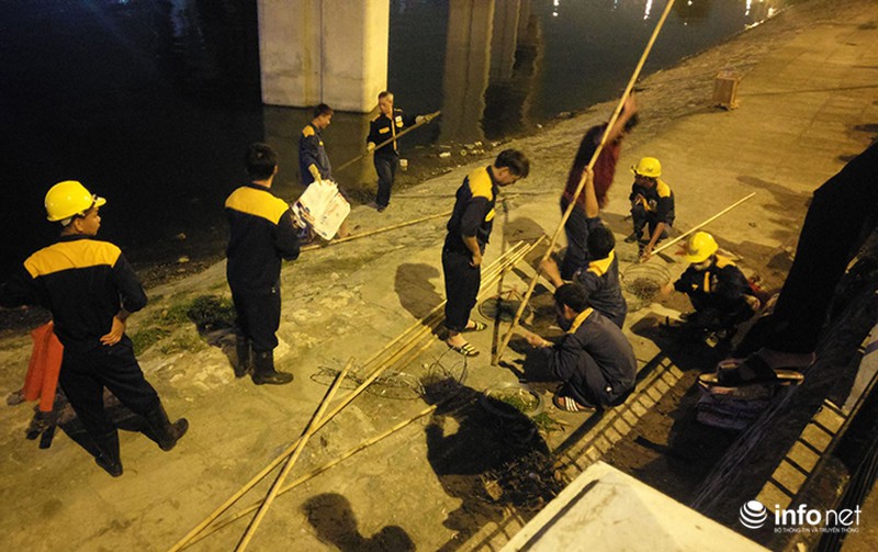 Lại trắng đêm vớt cá chết trên hồ Hoàng Cầu - ảnh 3