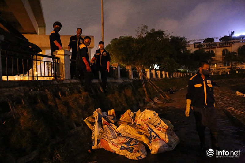 Lại trắng đêm vớt cá chết trên hồ Hoàng Cầu - ảnh 6