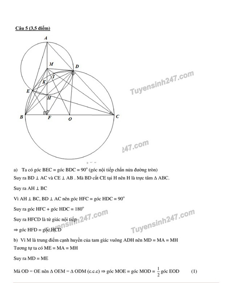 Gợi ý đáp án môn Toán thi lớp 10 TP.HCM - ảnh 5