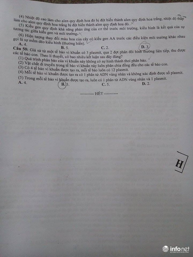 Đề Sinh học kỳ thi THPT quốc gia 2016 - ảnh 8