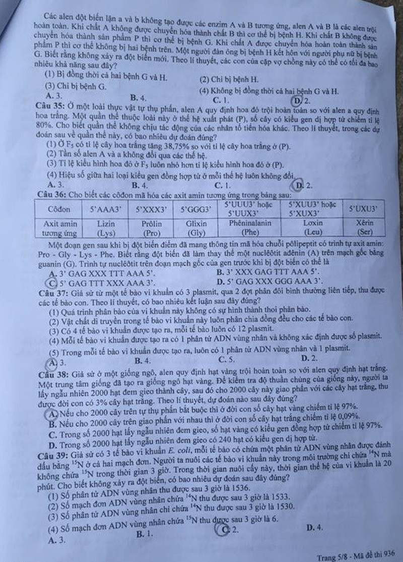 Đề Sinh học kỳ thi THPT quốc gia 2016 - ảnh 13