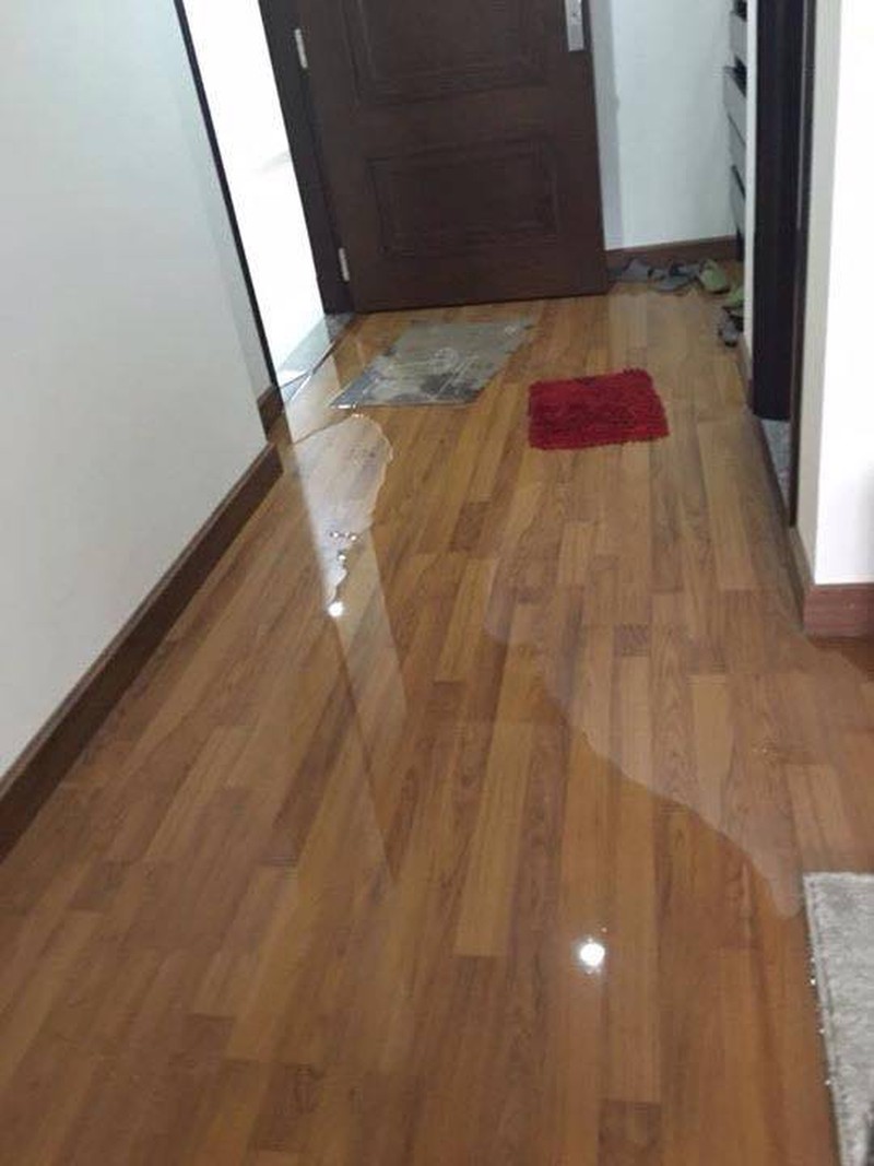 Cám cảnh hầm xe bốc mùi hôi thối, nước ngập hành lang chung cư cao cấp - ảnh 3