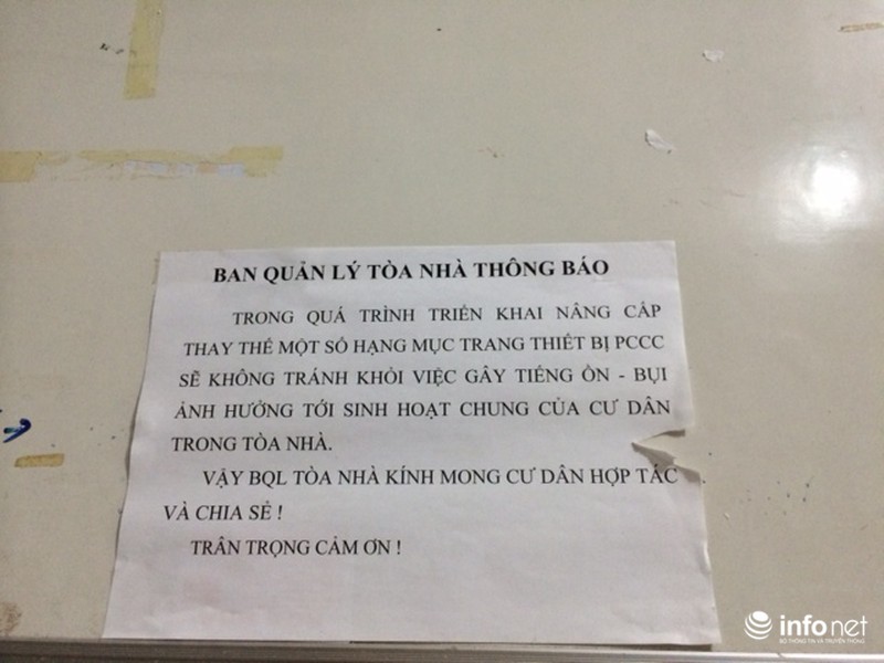 Cư dân “chung cư ông Thản” lo lắng vì thi công PCCC gây các