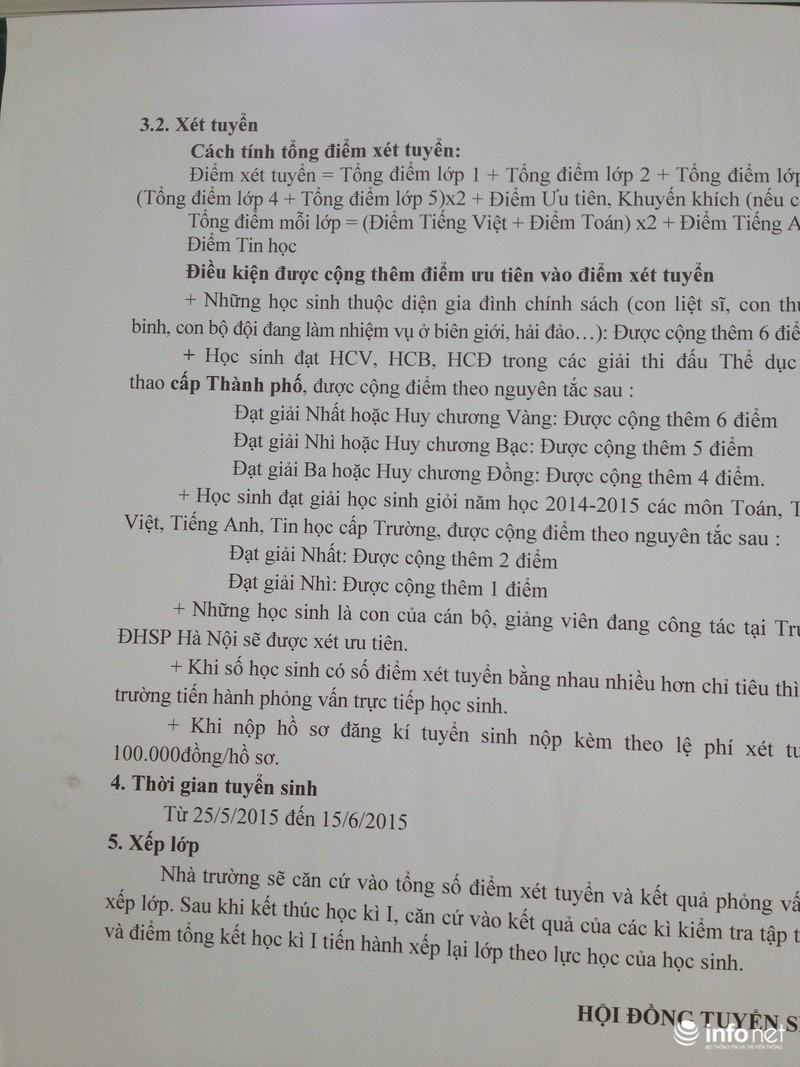 Xét tuyển vào lớp 6: Phụ huynh, nhà trường