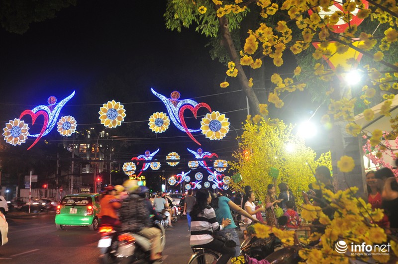 Đường phố Sài Gòn rực rỡ trước thềm năm mới - ảnh 1