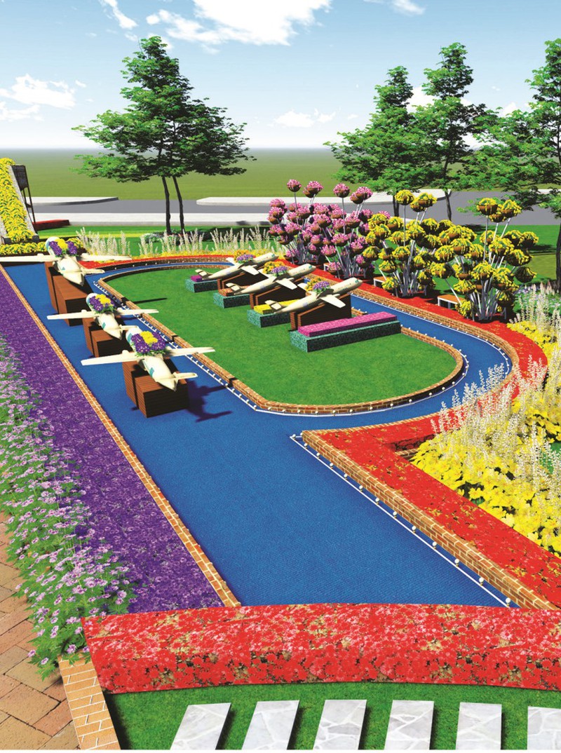 Đường hoa Trấn Biên phối cảnh dự án Cảng hàng không quốc tế Long Thành - ảnh 1