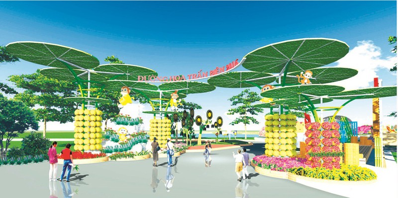 Đường hoa Trấn Biên phối cảnh dự án Cảng hàng không quốc tế Long Thành - ảnh 2