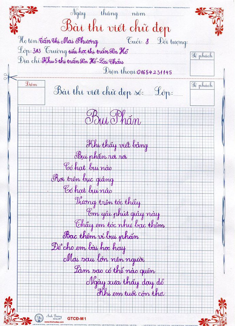 Bộ sưu tập bài thi viết chữ đẹp khiến cư dân mạng thán phục - ảnh 1