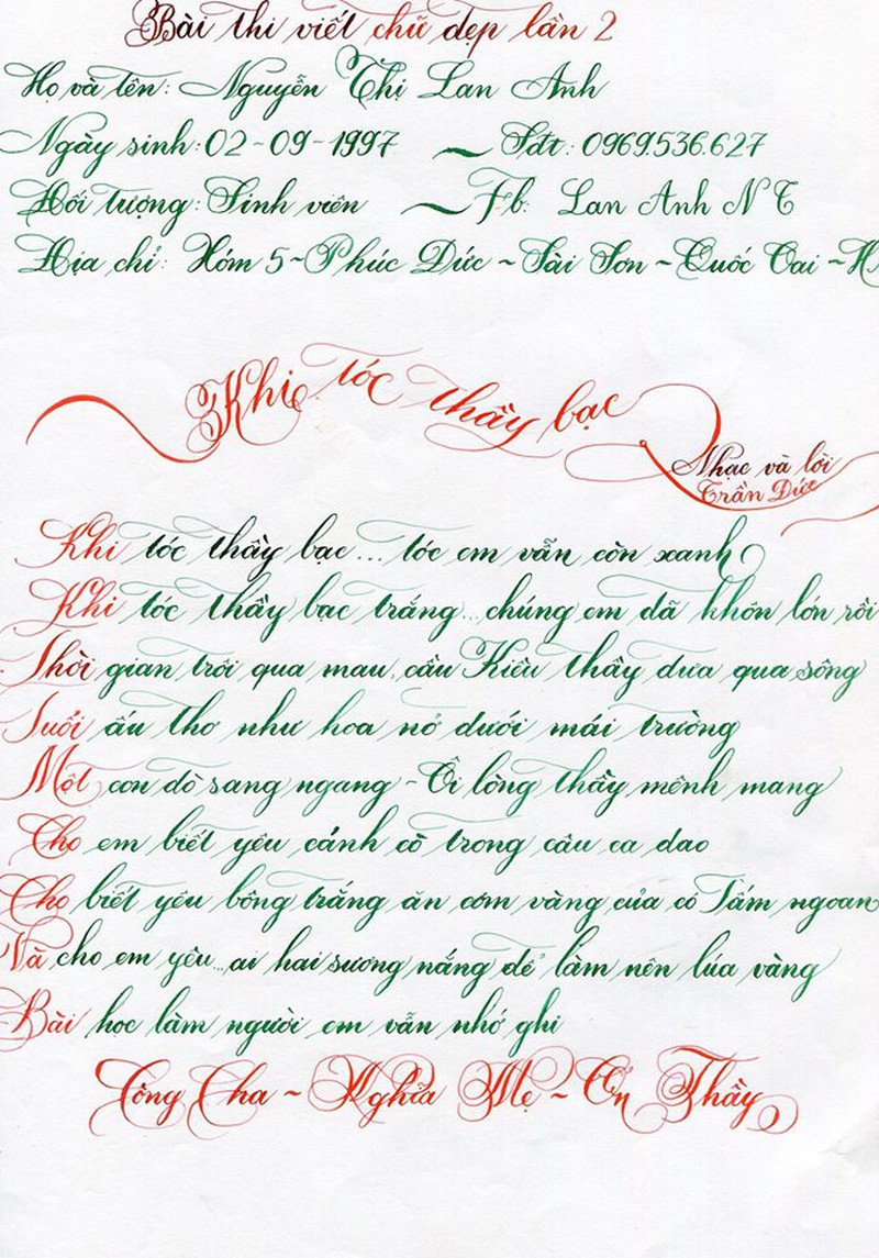 Bộ sưu tập bài thi viết chữ đẹp khiến cư dân mạng thán phục - ảnh 10