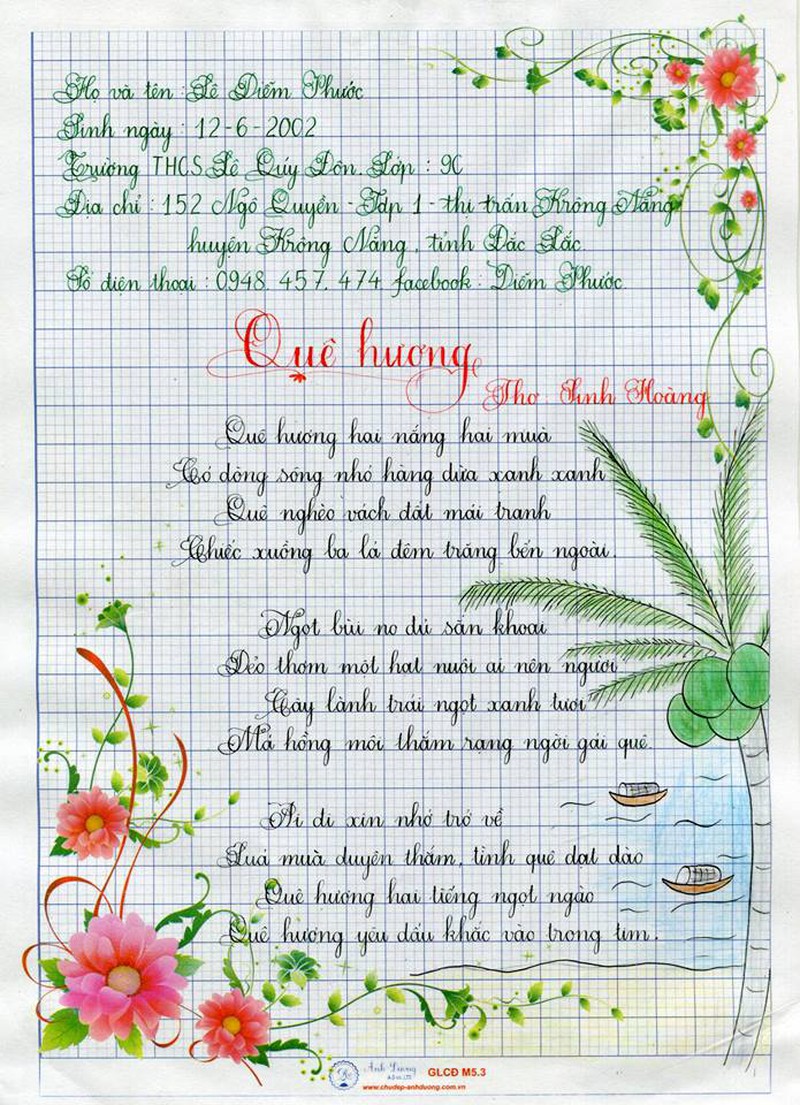 Bộ sưu tập bài thi viết chữ đẹp khiến cư dân mạng thán phục - ảnh 13