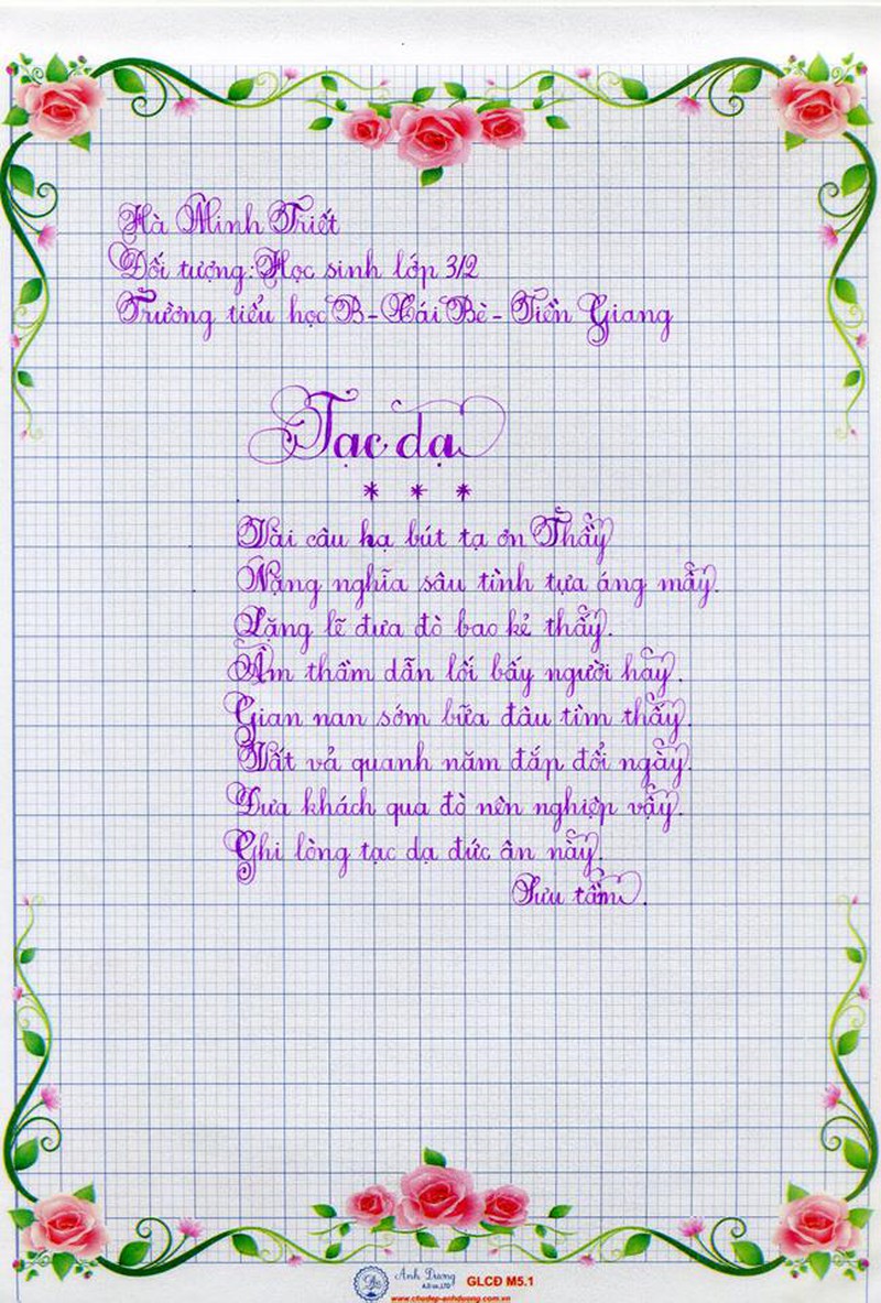 Bộ sưu tập bài thi viết chữ đẹp khiến cư dân mạng thán phục - ảnh 2