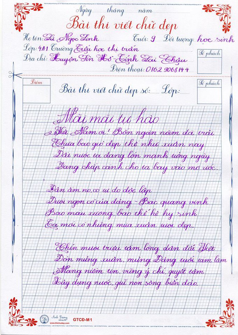 Bộ sưu tập bài thi viết chữ đẹp khiến cư dân mạng thán phục - ảnh 7