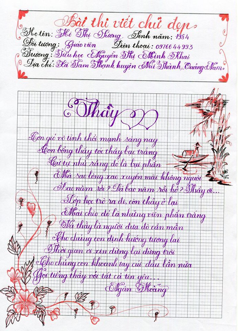 Bộ sưu tập bài thi viết chữ đẹp khiến cư dân mạng thán phục - ảnh 8