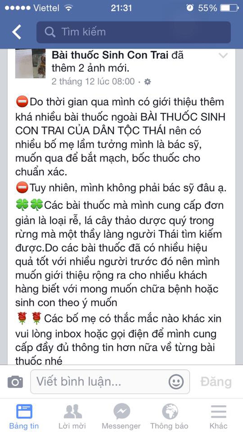 Bác sĩ lo ngại về bài thuốc đẻ con trai của người dân tộc Thái - ảnh 1