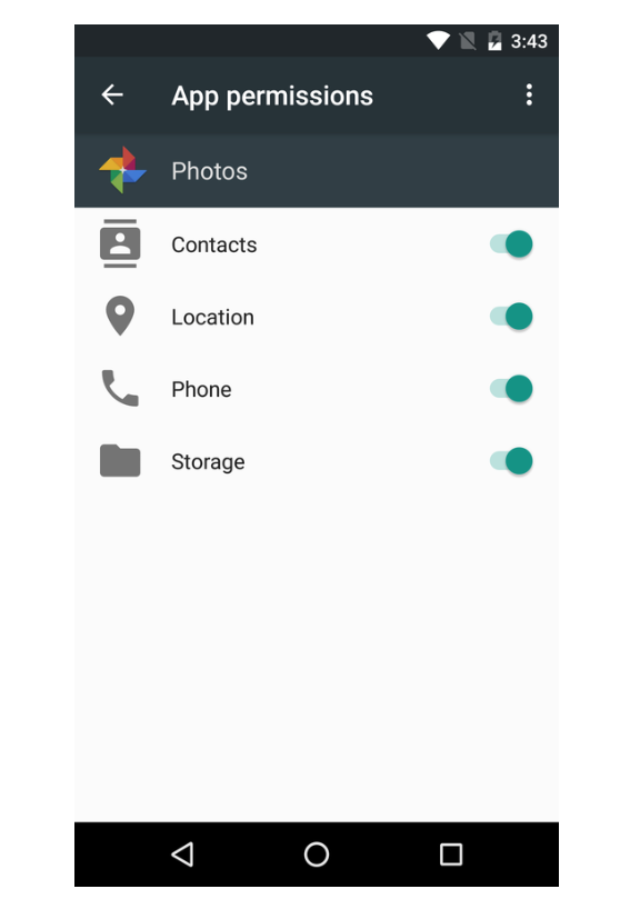 Quyền ứng dụng trên hệ điều hành mới.