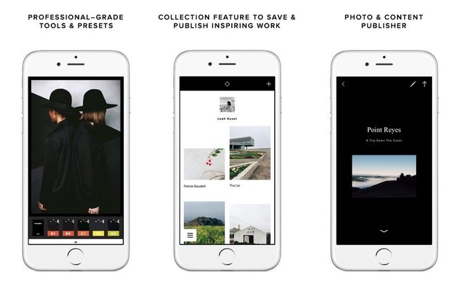 VSCO Cam, ứng dụng chụp và chỉnh sửa ảnh ấn tượng trên di động. Sau khi phát hành, VSCO Cam nhận được khá nhiều bình luận tích cực từ người dùng nhờ khả năng chụp hình, bộ lọc màu, biên tập hình ảnh. Đặc biệt, nó còn có khả năng đồng bộ hóa tài khoản cá nhân nếu chẳng may bạn mất dữ liệu hoặc đổi thiết bị mới.