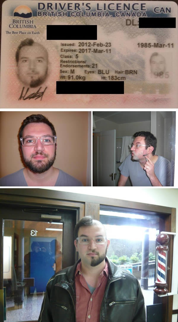 Không giống như trường hợp của Prankster, người đàn ông này mất hàng tháng để nuôi râu, tóc để chụp ảnh thẻ. Sau đó, anh quyết định cắt tỉa theo dạng “một mất, một còn” nhằm cho ra tấm giấy phép lái xe có 1-0-2 trên thế giới.