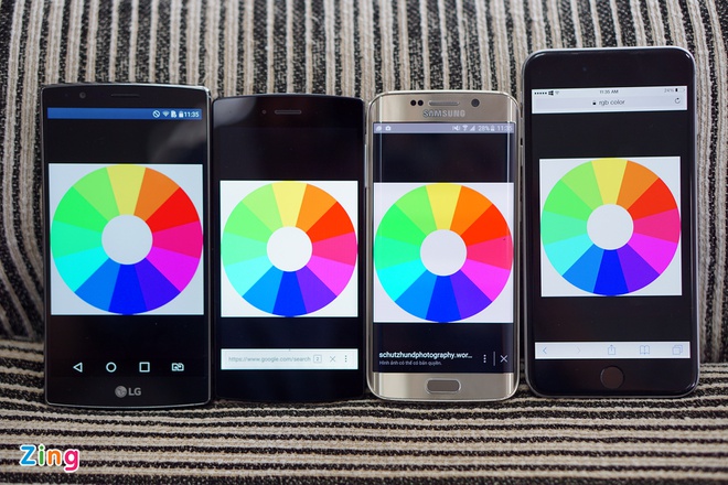 Bphone so màn hình với LG G4, Galaxy S6 Edge, iPhone 6 Plus