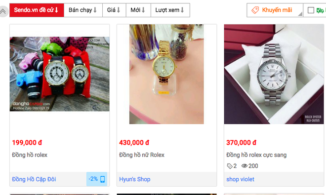 Rolex 200.000 đồng, Chanel 99.000 đồng ngập chợ điện tử Việt - ảnh 2