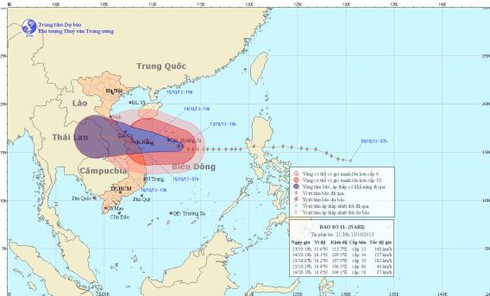 Tin mới nhất về cơn bão số 11: Vào Trung Trung Bộ đêm 14 hoặc ngày 15/10 - ảnh 1