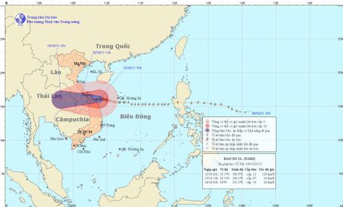 Tin mới nhất về bão số 11: Giật cấp 14 khi vào sát đất liền - ảnh 1