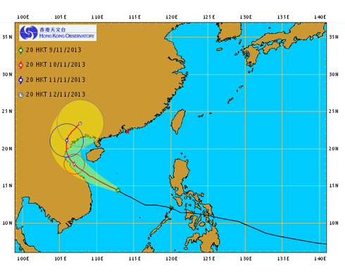 Tin mới nhất về bão Haiyan - bão số 14: Có thể vào vùng biển Quảng Trị - Hà Tĩnh - ảnh 4