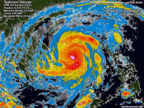 Tin mới nhất về bão Haiyan - bão số 14: Có thể vào vùng biển Quảng Trị - Hà Tĩnh - ảnh 1