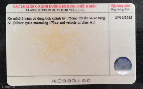 Ảnh thực tế bằng lái A2 bằng nhựa - ảnh 2