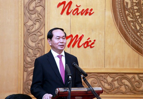Chủ tịch nước Trần Đại Quang về thăm, chúc Tết tỉnh Ninh Bình - ảnh 1