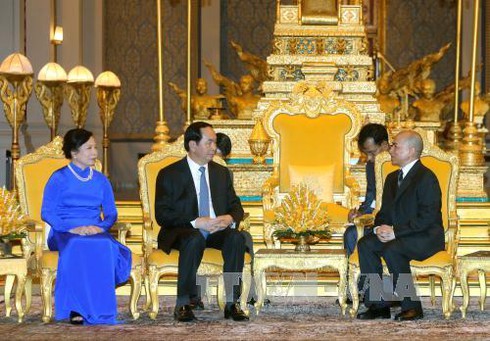 Chủ tịch nước Trần Đại Quang hội kiến Quốc vương Campuchia - ảnh 1