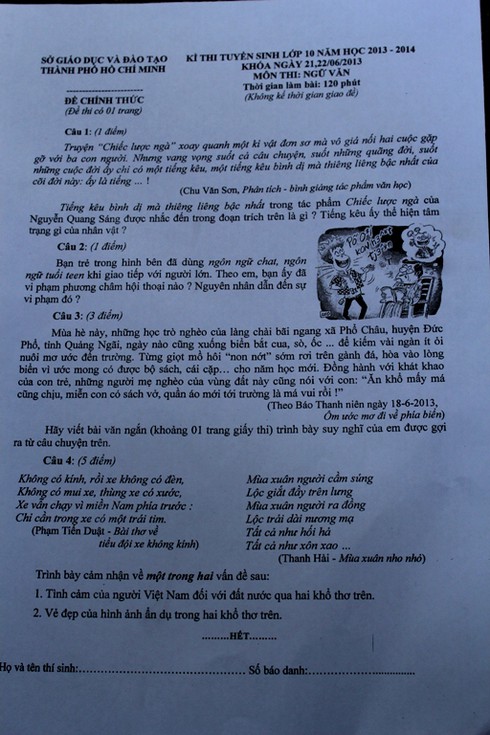 Ngôn ngữ “chat” vào đề văn lớp 10, học sinh lạc quan - ảnh 1