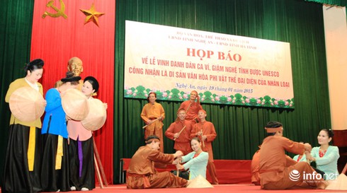 Ngày 31/1 đón nhận bằng của UNESCO ghi danh dân ca Ví, Giặm Nghệ Tĩnh - ảnh 1