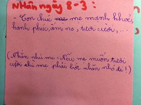 Ngộ nghĩnh những tấm thiệp 8/3 bé làm tặng cô, tặng mẹ - ảnh 1