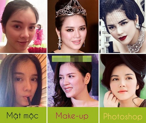 Ngắm mặt mộc sao Việt khi không trang điểm và photoshop - ảnh 2