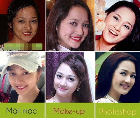 Ngắm mặt mộc sao Việt khi không trang điểm và photoshop - ảnh 4