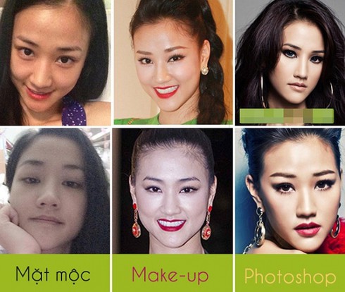 Ngắm mặt mộc sao Việt khi không trang điểm và photoshop - ảnh 5