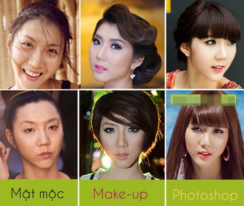 Ngắm mặt mộc sao Việt khi không trang điểm và photoshop - ảnh 6